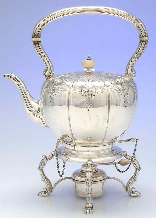 Windsor Castle (Sterling, Hollowware, Hand Chased) Kettle, Stand & Burner by Tuttle-1