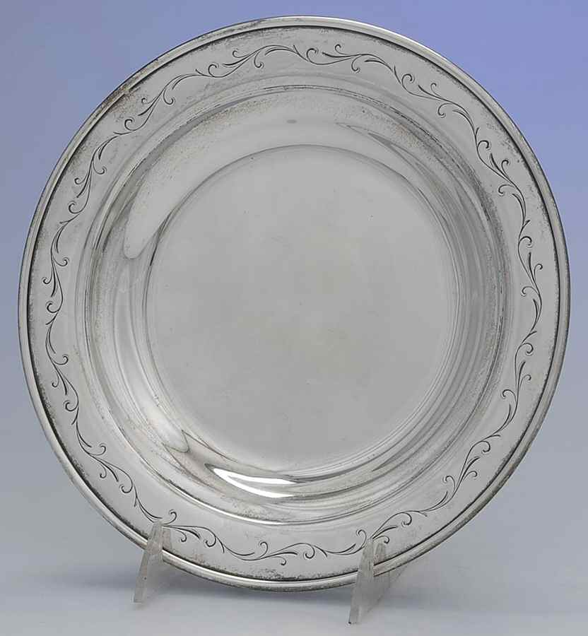 Awakening (Sterling, 1958, Hollowware) 9" Sandwich Plate by Towle Silver-1