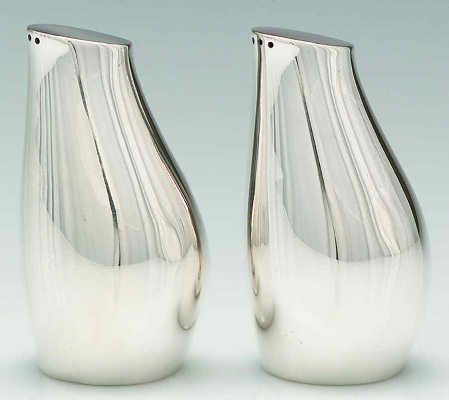 Contour (Sterling, 1950, Hollowware) Salt and Pepper Set by Towle Silver-1