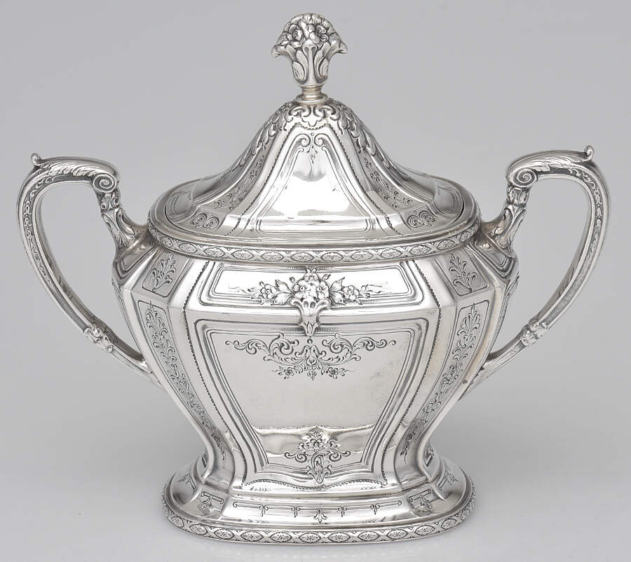 D'Orleans (Sterling, 1923, Hollowware) Sugar Bowl & Lid by Towle Silver-1
