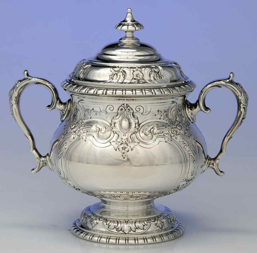 King Richard (Sterling, 1932, Hollowware) Sugar Bowl & Lid by Towle Silver-1
