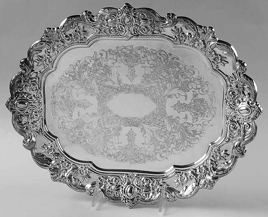King Richard (Silverplate, Hollowware) 14" Oval Tray by Towle Silver-1