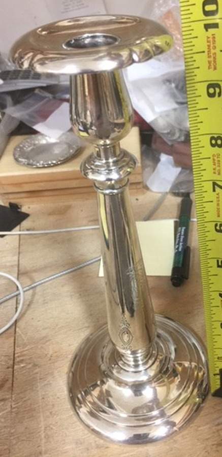 Lady Diana (Sterling, 1929, Hollowware) 9" Weighted Candlestick by Towle Silver-1