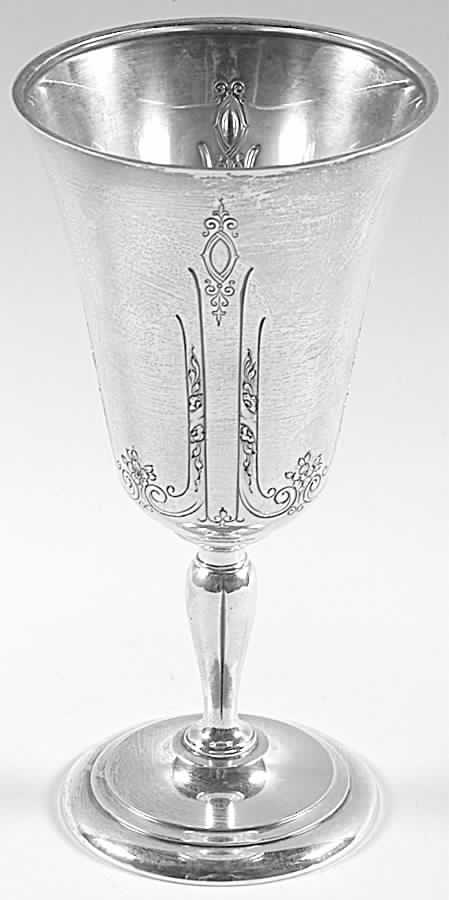 Lady Diana (Sterling, 1929, Hollowware) Sterling Chased Water Goblet by Towle Silver-1