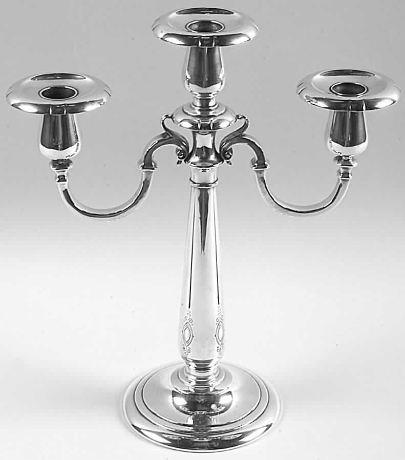 Lady Diana (Sterling, 1929, Hollowware) Weighted 3 Light Candelabra by Towle Silver-1
