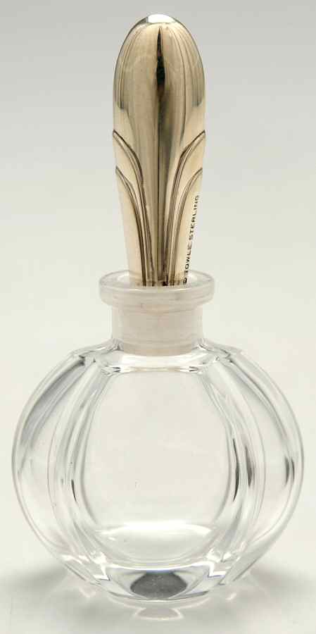 Symphony (Sterling, 1931, Hollowware) Crystal Perfume Bottle with Sterling Stopper by Towle Silver-1