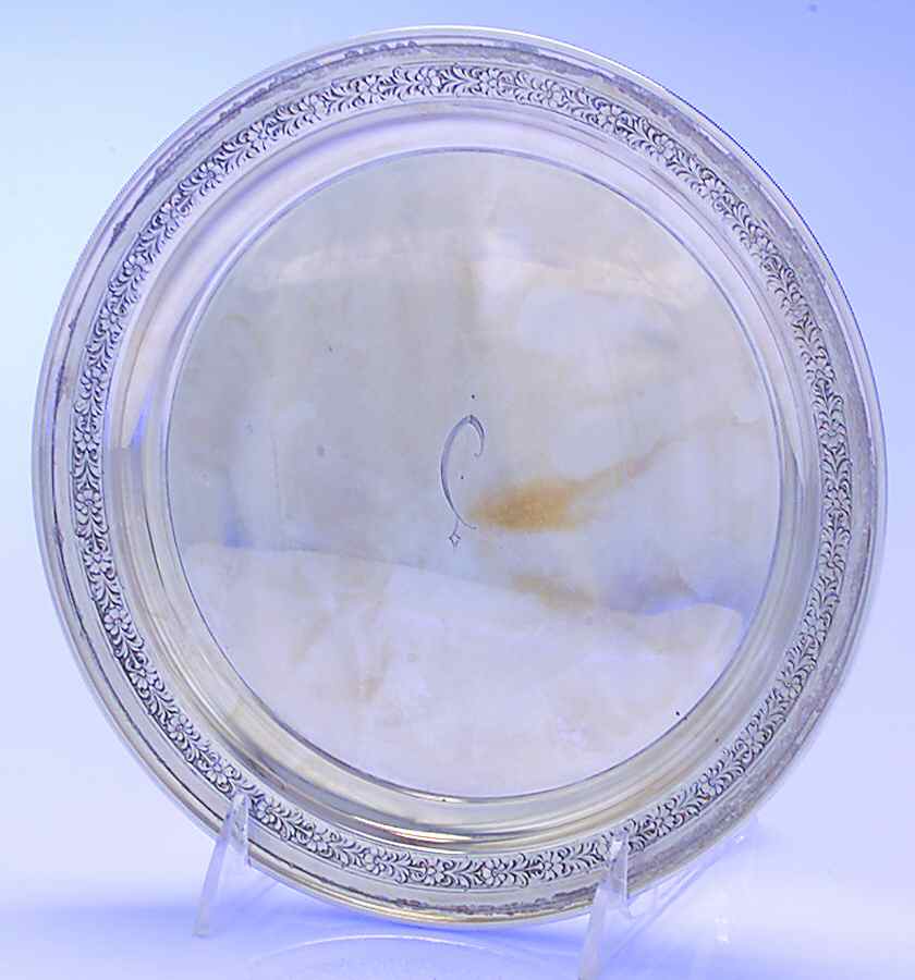 Virginia Carvel (Sterling, 1919, Hollowware) 8" Round Tray by Towle Silver-1