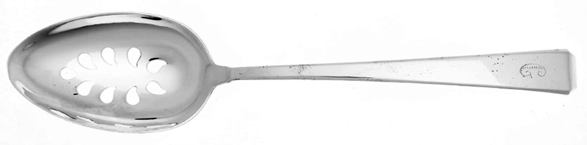 Craftsman (Sterling, 1932, Monograms) Pierced Tablespoon (Serving Spoon) HC by Towle Silver-1