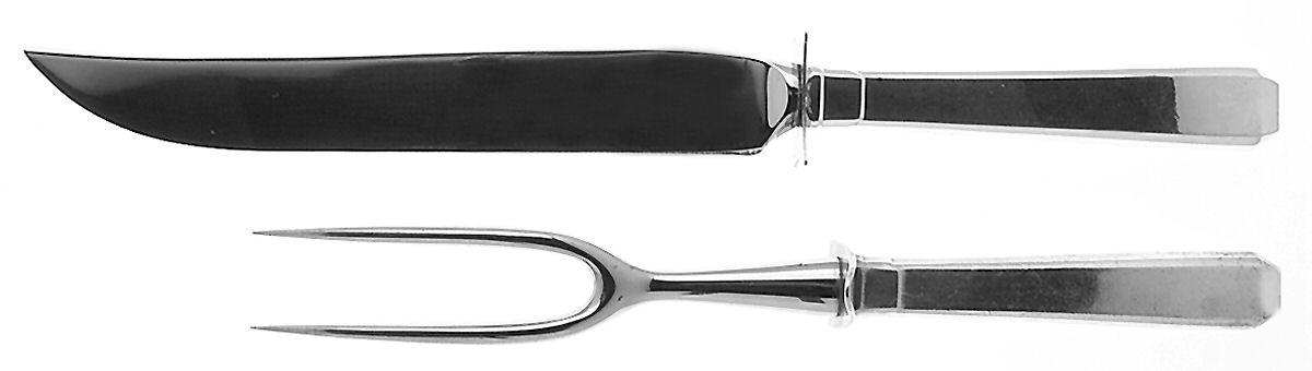 Craftsman (Sterling, 1932) Small Stainless Blade 2-Piece Steak Carving Set by Towle Silver-1