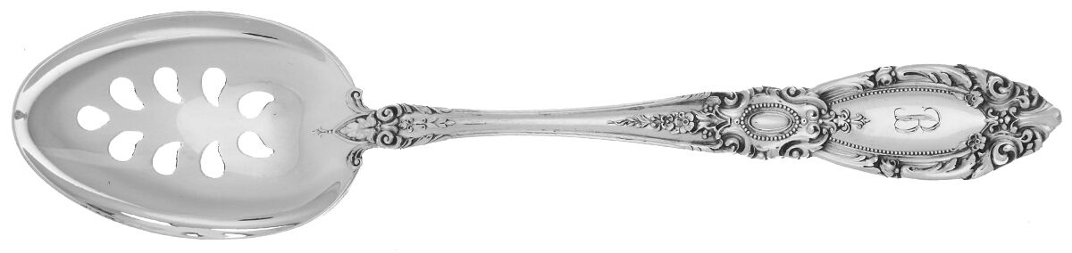 King Richard (Sterling, 1932, No Monos) Pierced Tablespoon (Serving Spoon) HC by Towle Silver-1