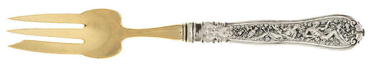 Olympian (Sterling, 1878, Monograms) Hollow Handle Oyster Fork with Sterling Implement by Tiffany & CO SILVER-1