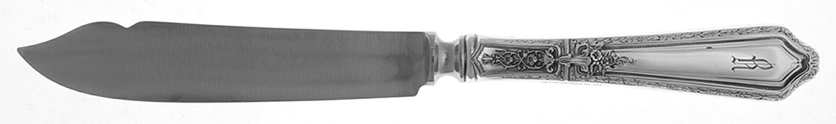 D'Orleans (Sterling, 1923, Monograms) Individual Fish Knife with Stainless Blade by Towle Silver-1