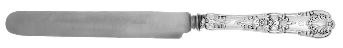 English King (Sterling, 1885, Monograms) Blunt Hollow Table Knife with Bolster by Tiffany & CO SILVER-1