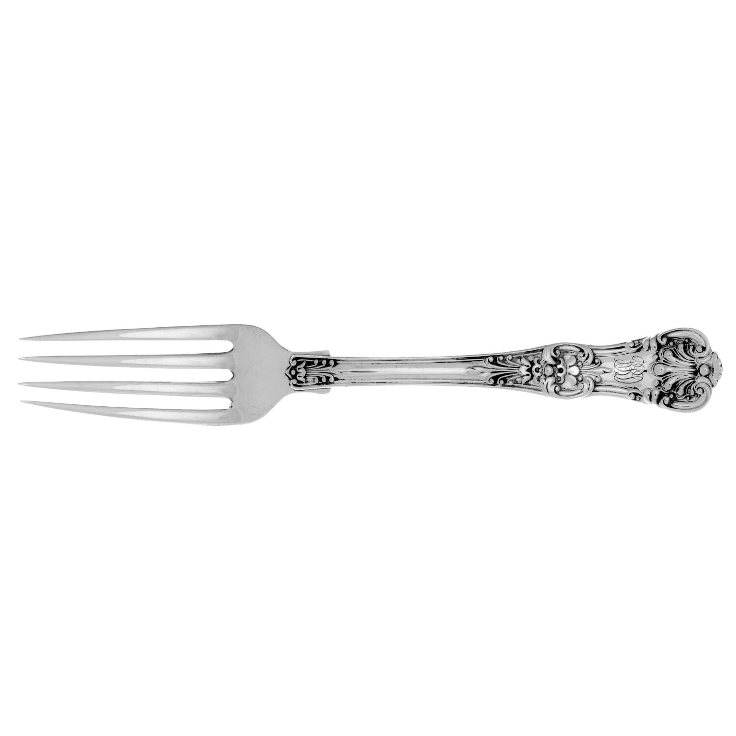 English King (Sterling, 1885, Monograms) Fork by Tiffany & CO SILVER-1