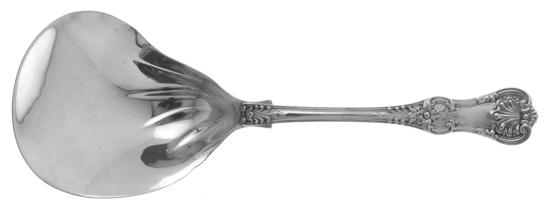 English King (Sterling, 1885, Monograms) Berry Casserole Spoon w/Kidney Bowl by Tiffany & CO SILVER-1