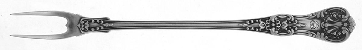 English King (Sterling, 1885, Monograms) Two-Tine Butter Pick by Tiffany & CO SILVER-1