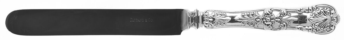 English King (Sterling, 1885, Monograms) Dessert/Tea Knife with Stainless Blade by Tiffany & CO SILVER-1
