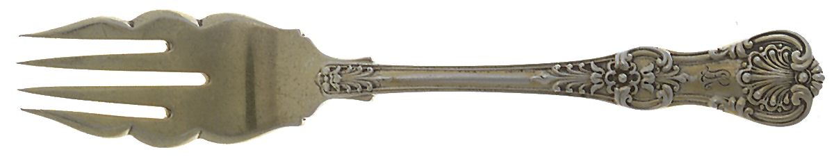 English King (Sterling, 1885, Monograms) Pastry Fork Variant by Tiffany & CO SILVER-1