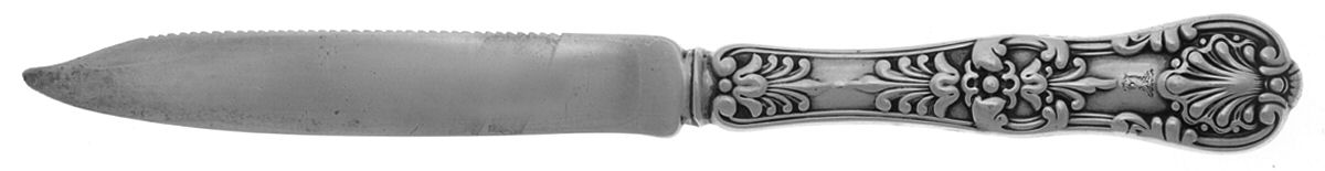 English King (Sterling, 1885, Monograms) Hollow Handle Fruit Knife with Sterling Blade by Tiffany & CO SILVER-1