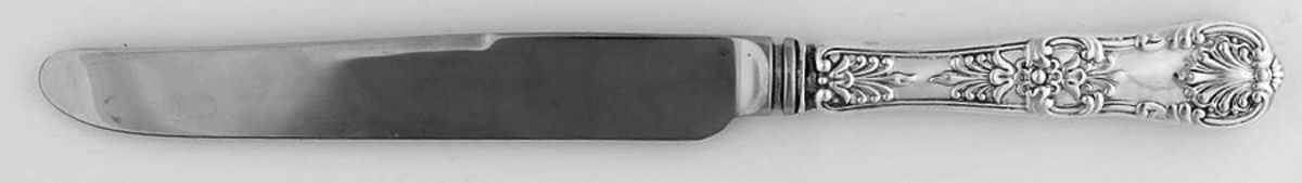 English King (Sterling, 1885, Monograms) Old French Hollow Knife with Bolster by Tiffany & CO SILVER-1