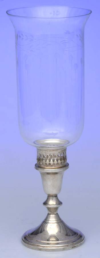 Craftsman (Sterling, 1932, Hollowware) Weighted Hurricane Lamp & Globe by Towle Silver-1