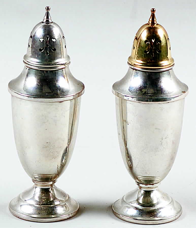 Craftsman (Sterling, 1932, Hollowware) Salt and Pepper Set by Towle Silver-1