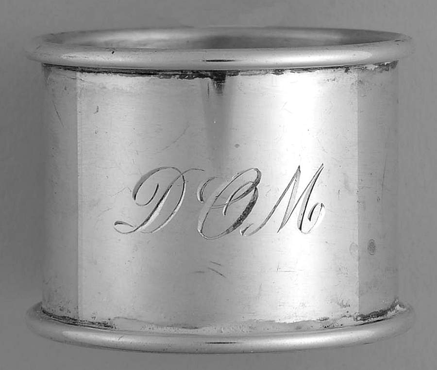Craftsman (Sterling, 1932, Hollowware) Monogram Napkin Ring by Towle Silver-1