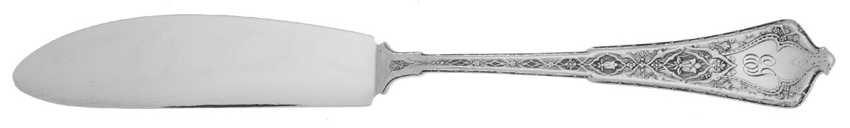 Persian (Sterling, 1872, Monograms) Flat Handle Master Butter Knife by Tiffany & CO SILVER-1