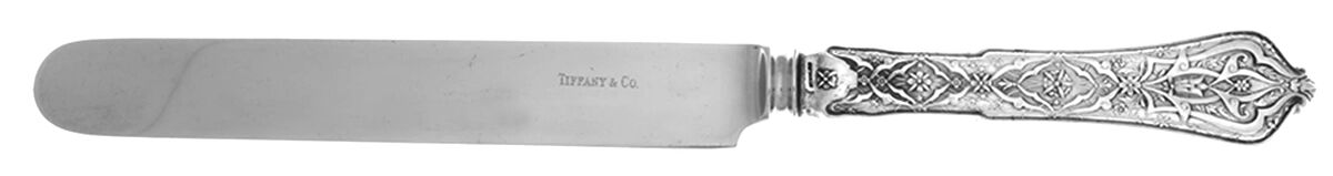 Persian (Sterling, 1872, Monograms) Blunt Hollow Knife with Bolster by Tiffany & CO SILVER-1