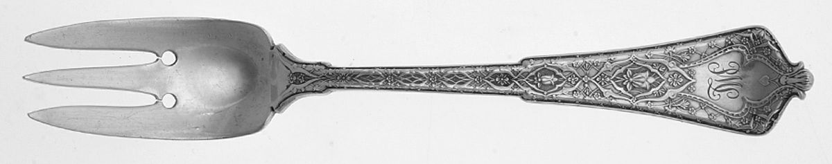 Persian (Sterling, 1872, Monograms) 3-Tine Salad Fork by Tiffany & CO SILVER-1