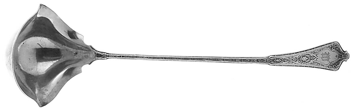 Persian (Sterling, 1872, Monograms) Long Double-Lipped Cream Ladle by Tiffany & CO SILVER-1
