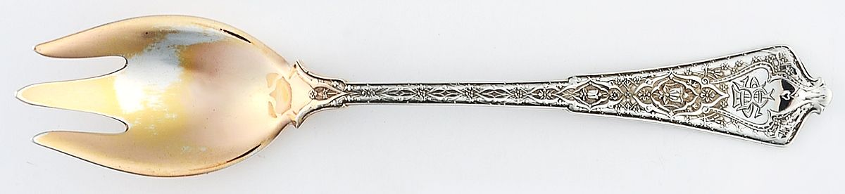 Persian (Sterling, 1872, Monograms) Ice Cream Fork by Tiffany & CO SILVER-1