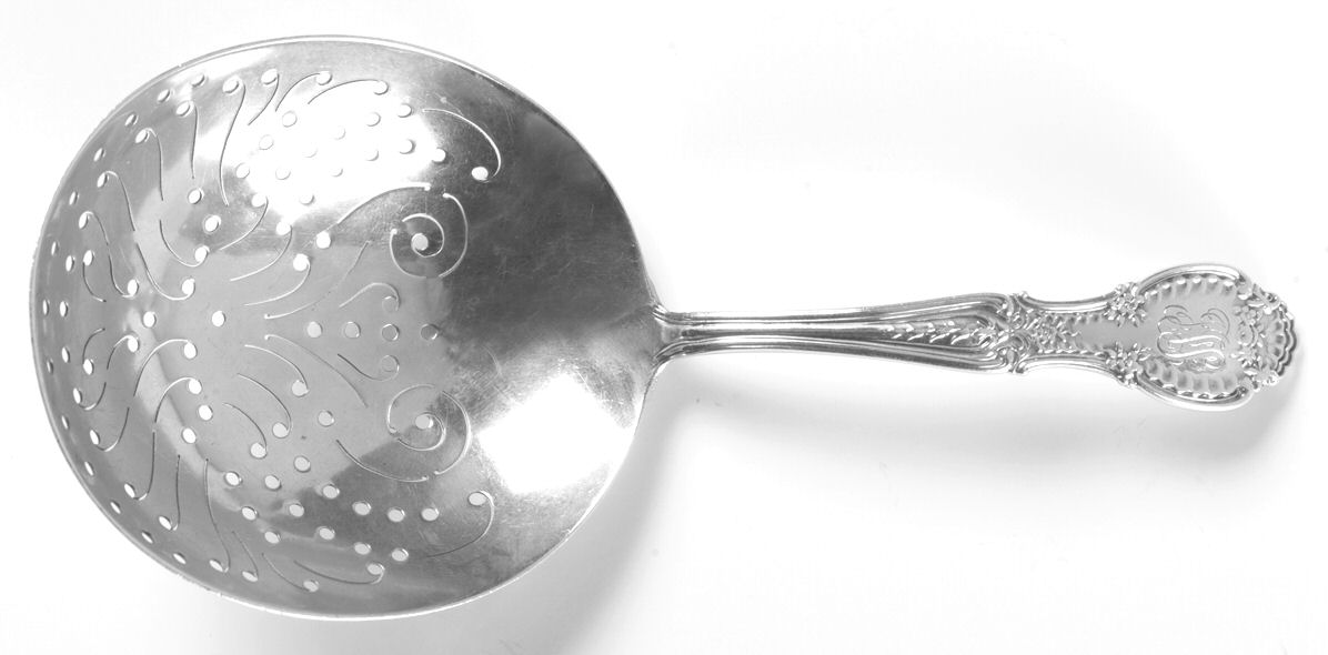 Richelieu (Sterling, 1892, Monograms) Pierced Cocktail Serving Spoon by Tiffany & CO SILVER-1