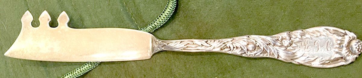 Chrysanthemum (Sterling, 1880) Solid Serving Cheese Knife by Tiffany & CO SILVER-1