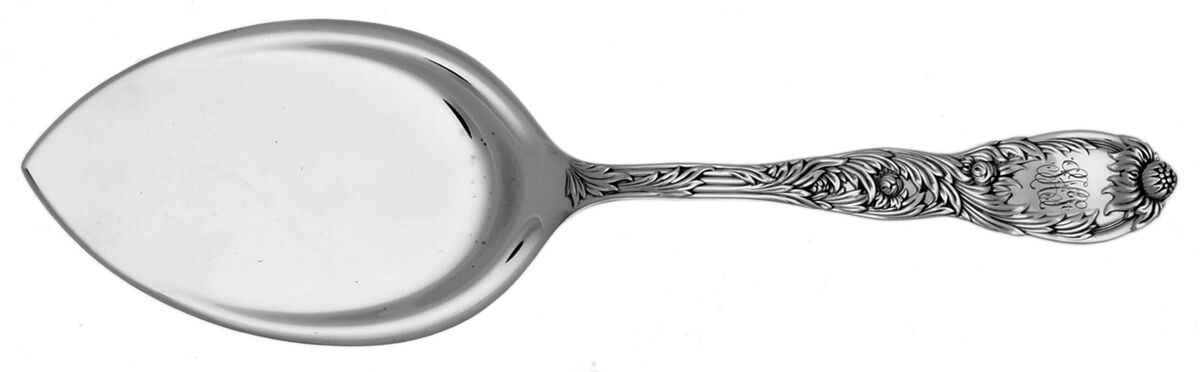 Chrysanthemum (Sterling, 1880, Monograms) Large Solid Pie Knife by Tiffany & CO SILVER-1