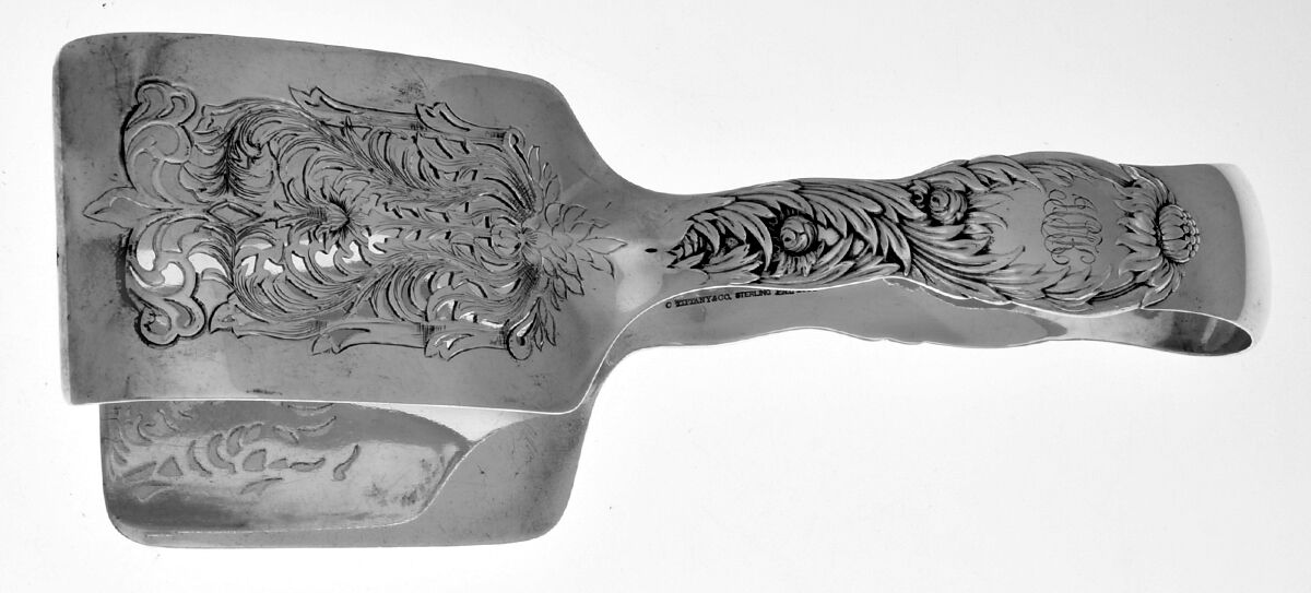 Chrysanthemum (Sterling, 1880, Monograms) Solid Piece Aspragus Tongs by Tiffany & CO SILVER-1