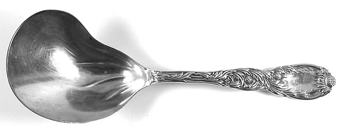 Chrysanthemum (Sterling, 1880, Monograms) Berry Casserole Spoon w/Kidney Bowl by Tiffany & CO SILVER-1