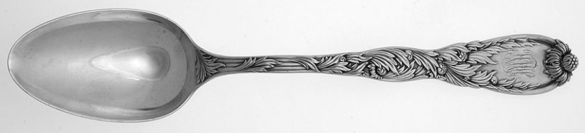 Chrysanthemum (Sterling, 1880) Gravy Dressing Spoon Solid with Button Large by Tiffany & CO SILVER-1