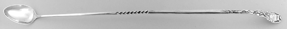 Chrysanthemum (Sterling, 1880, Monograms) Large Solid Claret Spoon with Twisted Handle by Tiffany & CO SILVER-1