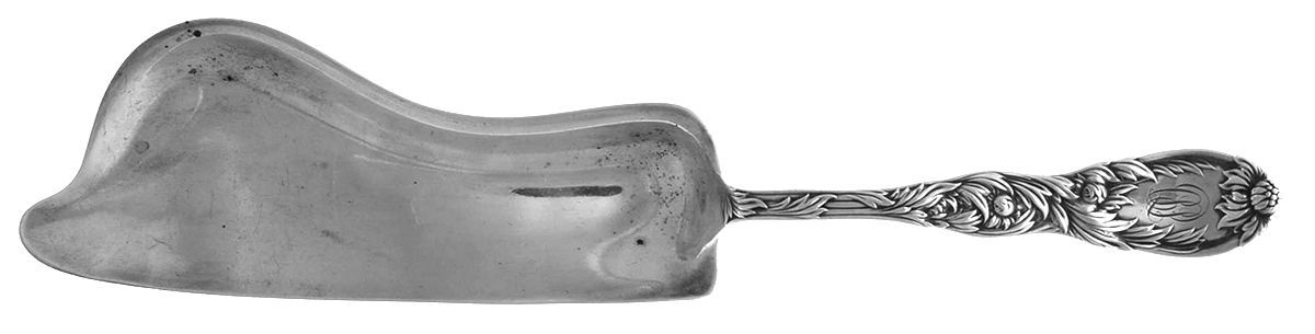 Chrysanthemum (Sterling, 1880, Monograms) Large Flat Handle Crumb Knife/Crumber by Tiffany & CO SILVER-1
