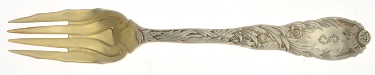 Chrysanthemum (Sterling, 1880) Pastry Fork Variant by Tiffany & CO SILVER-1