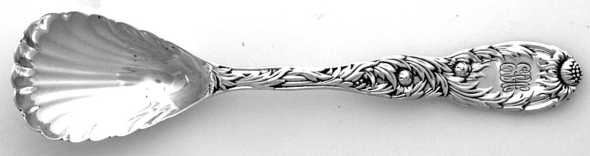 Chrysanthemum (Sterling, 1880, Monograms) Large Jelly Spoon by Tiffany & CO SILVER-1