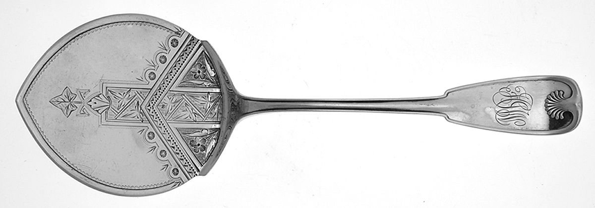 Palm (Sterling, 1871) Bright Cut Solid Buckwheat Cake Server by Tiffany & CO SILVER-1