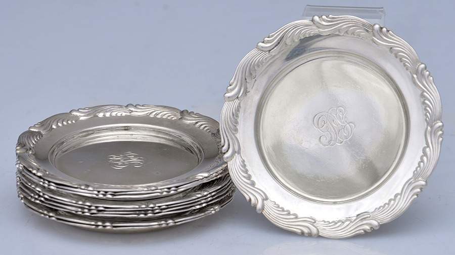 Wave Edge (Sterling, 1884, Waves, Hollowware) Butter Pat (Set of 10) by Tiffany & CO SILVER-1