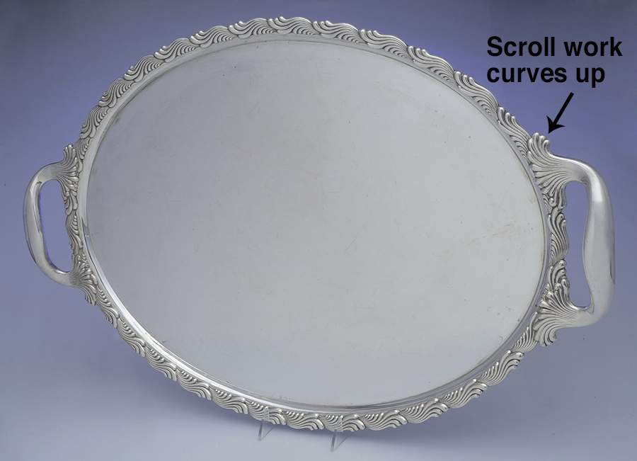 Wave Edge (Sterling, 1884, Waves, Hollowware) Large Waiter Tray by Tiffany & CO SILVER-1