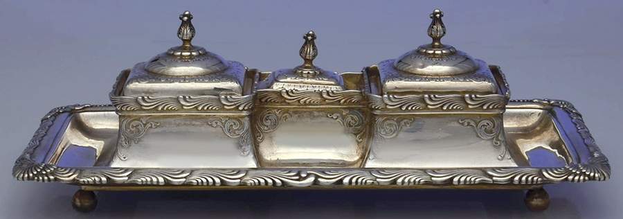 Wave Edge (Sterling, 1884, Waves, Hollowware) Inkwell by Tiffany & CO SILVER-1