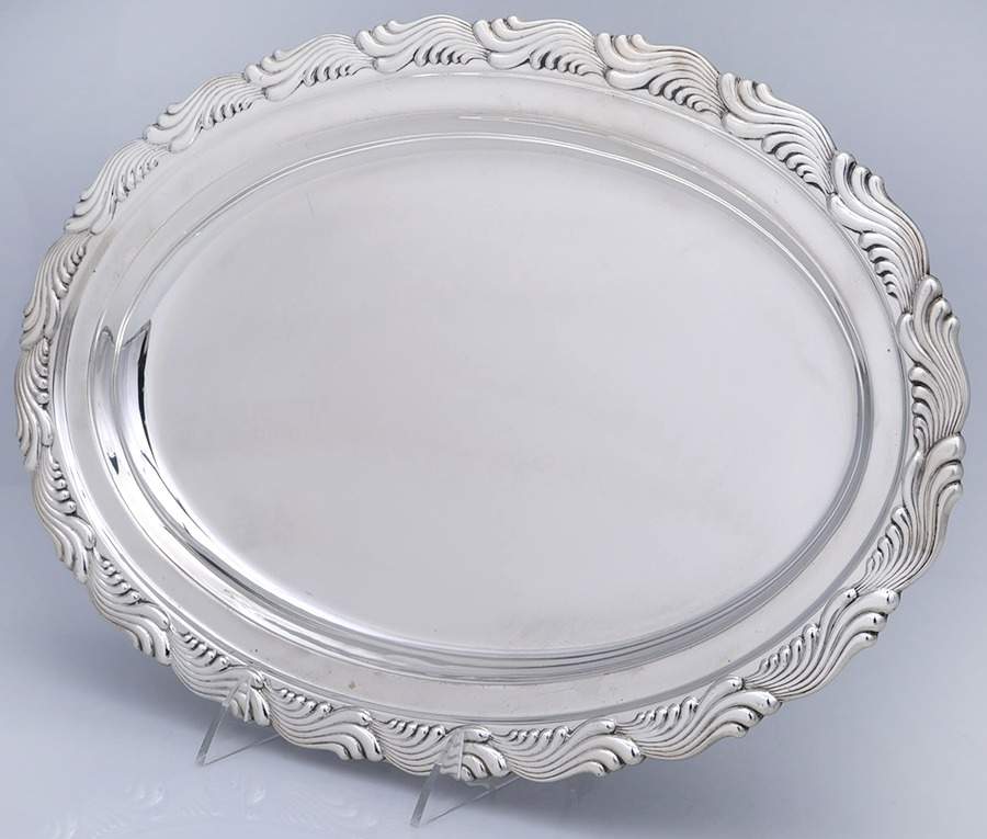 Wave Edge (Sterling, 1884, Waves, Hollowware) 15" Oval Serving Platter by Tiffany & CO SILVER-1