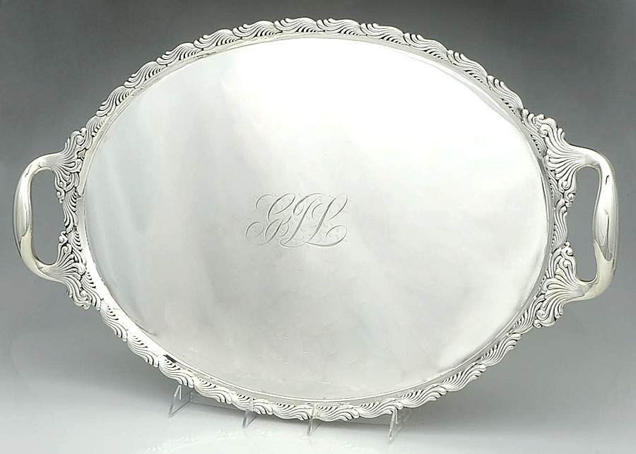 Wave Edge (Sterling, 1884, Waves, Hollowware) Large Waiter Tray by Tiffany & CO SILVER-1