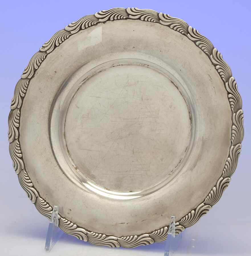 Wave Edge (Sterling, 1884, Waves, Hollowware) 7" Sandwich Plate by Tiffany & CO SILVER-1