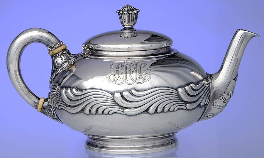 Wave Edge (Sterling, 1884, Waves, Hollowware) Teapot by Tiffany & CO SILVER-1